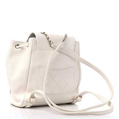Chanel Caviar Quilted Business Affinity Backpack White 3 of 10