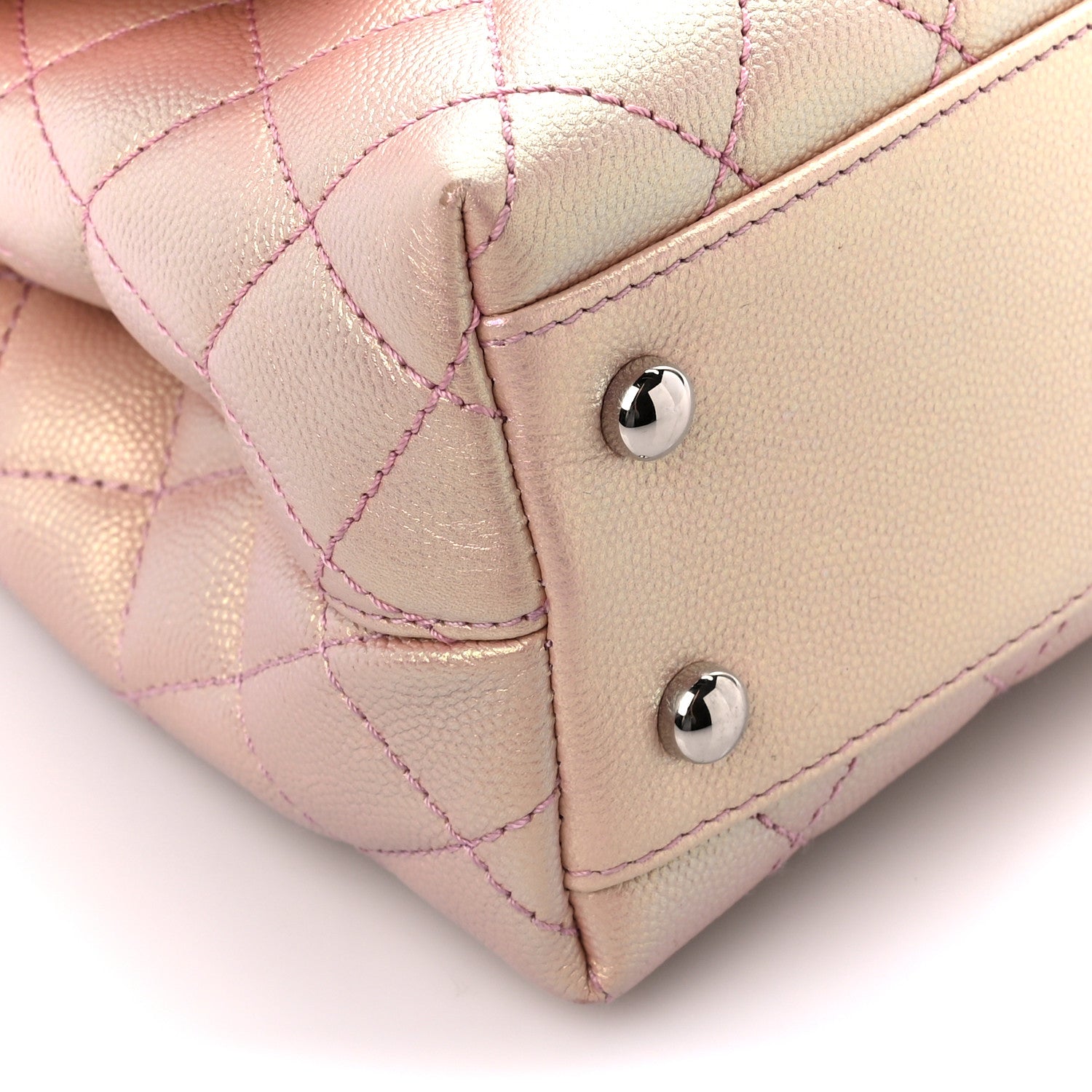 Chanel Iridescent Caviar Quilted Mini Coco Handle Flap Pink 10 of 11