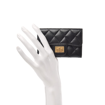 Chanel Aged Calfskin Quilted Reissue Flap Card Holder Black 2 of 9