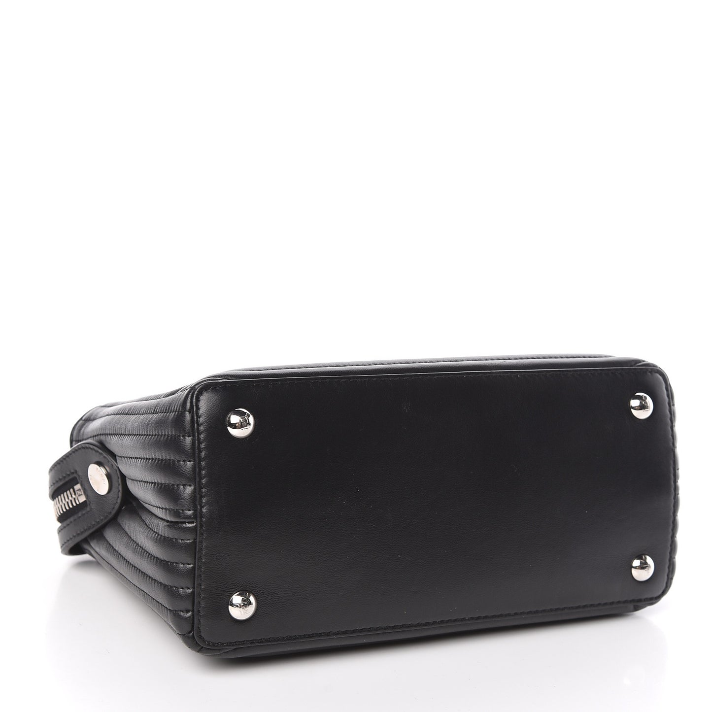 Shiny Nappa Trapuntata Small DotCom Click Chain Satchel Black