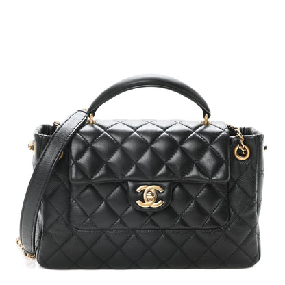 Chanel Caviar Calfskin Quilted Small Top Handle Flap Black 1 of 11