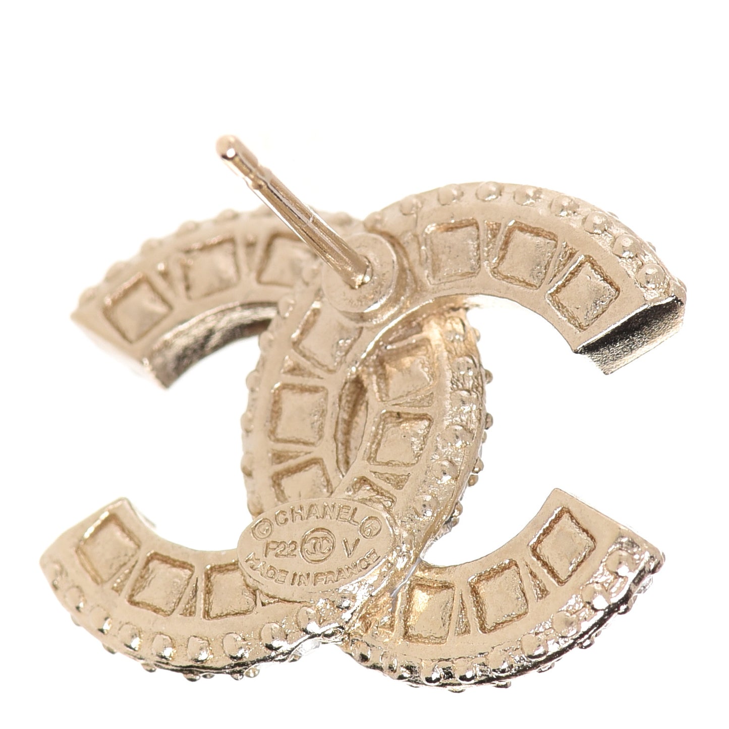 Crystal Timeless CC Earrings Light Gold