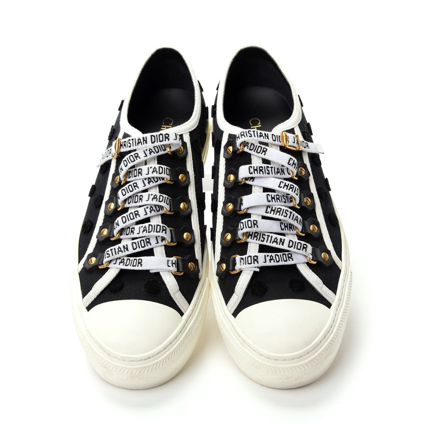 Canvas Dot Walk'N'Dior Low Top Sneakers 37.5 Black