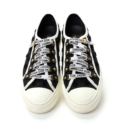 Christian Dior Canvas Dot Walk'N'Dior Low Top Sneakers 37.5 Black 5 of 10