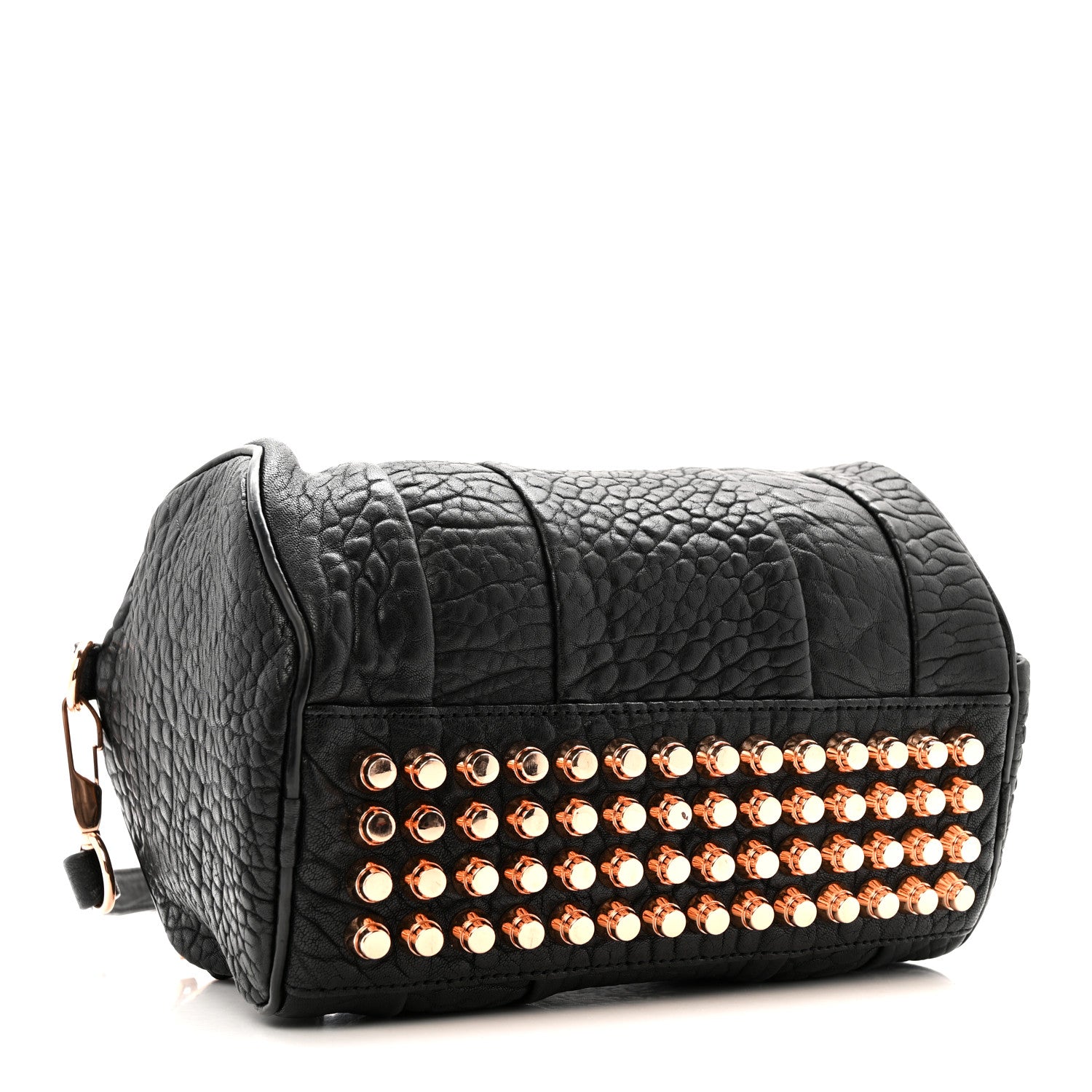 Alexander Wang Pebbled Lambskin Rockie Black Rose Gold Hardware