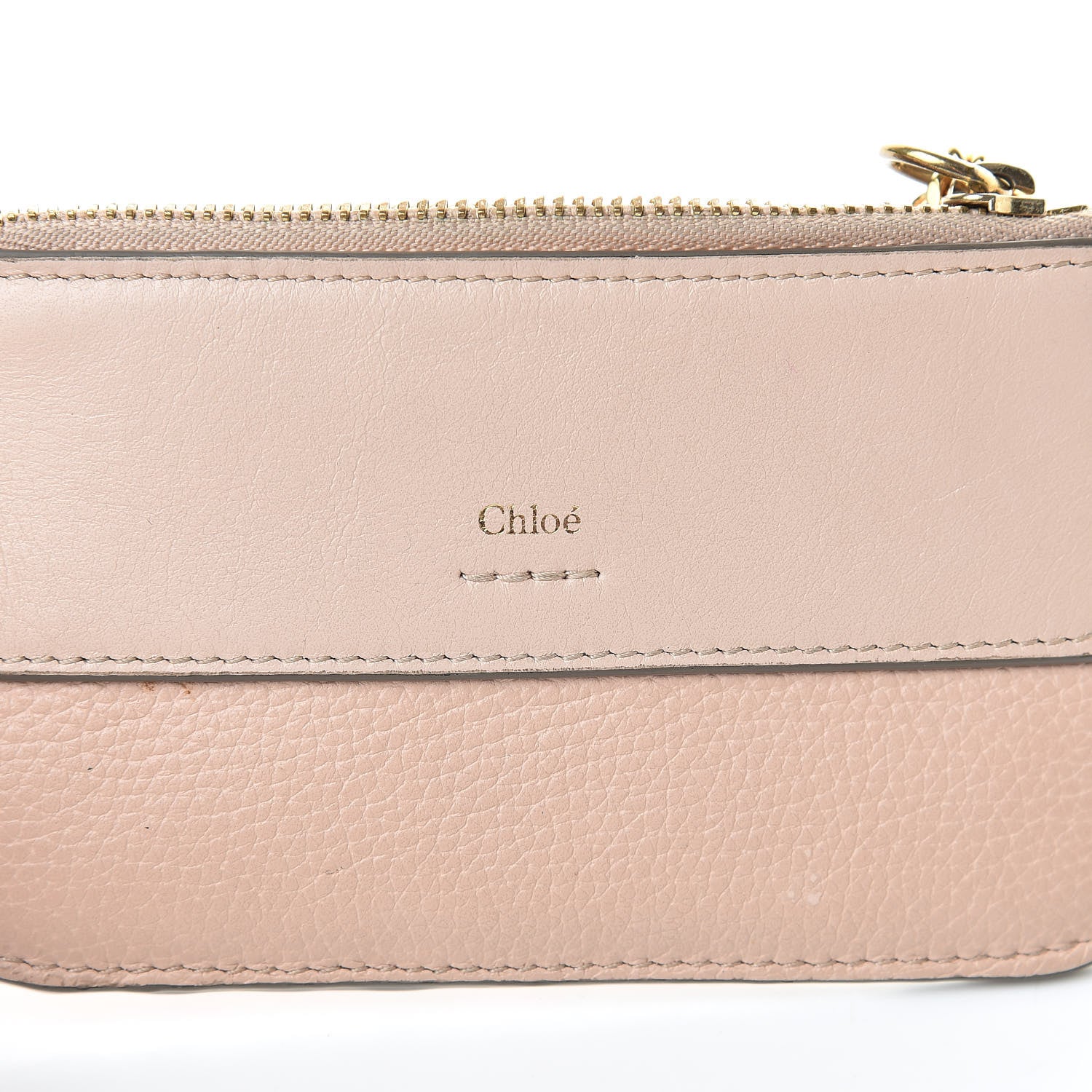 Chloe Grained Calfskin Drew Card Holder Cement Pink 6 of 8