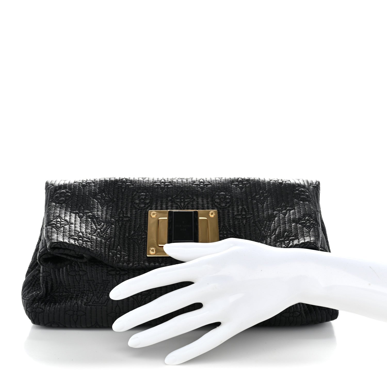Louis Vuitton Calfskin Quilted Monogram Altair Clutch Black 2 of 10