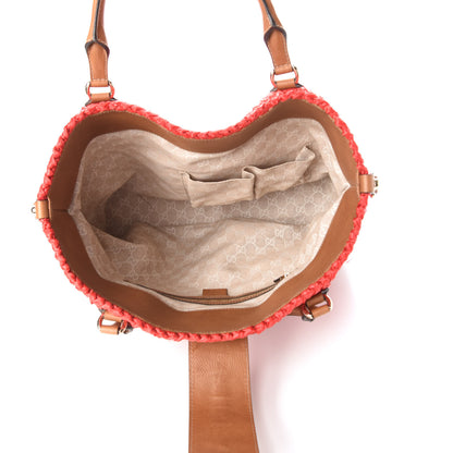 Gucci Raffia Large Santa Monica Tote Red 5 of 9