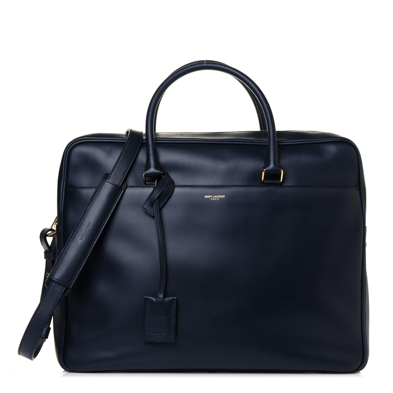 Saint Laurent Calfskin Small Classic Duffle Briefcase Deep Marine 1 of 10