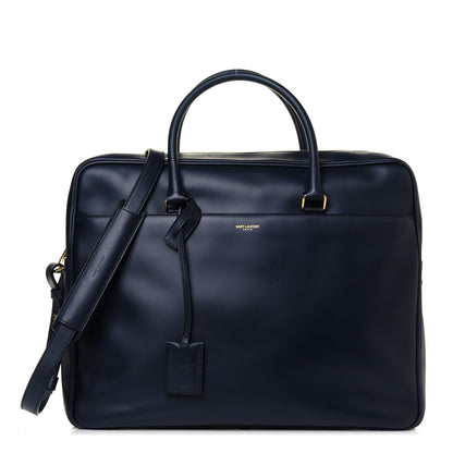 Saint Laurent Calfskin Small Classic Duffle Briefcase Deep Marine 1 of 10