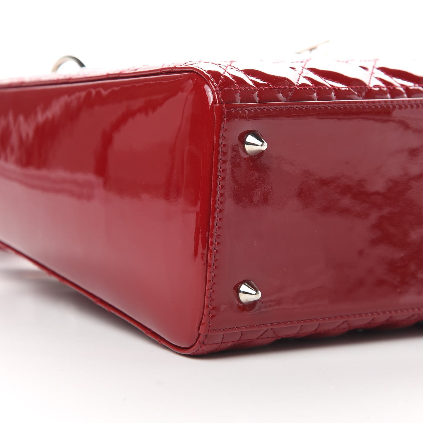 Patent Cannage Medium Lady Dior Red