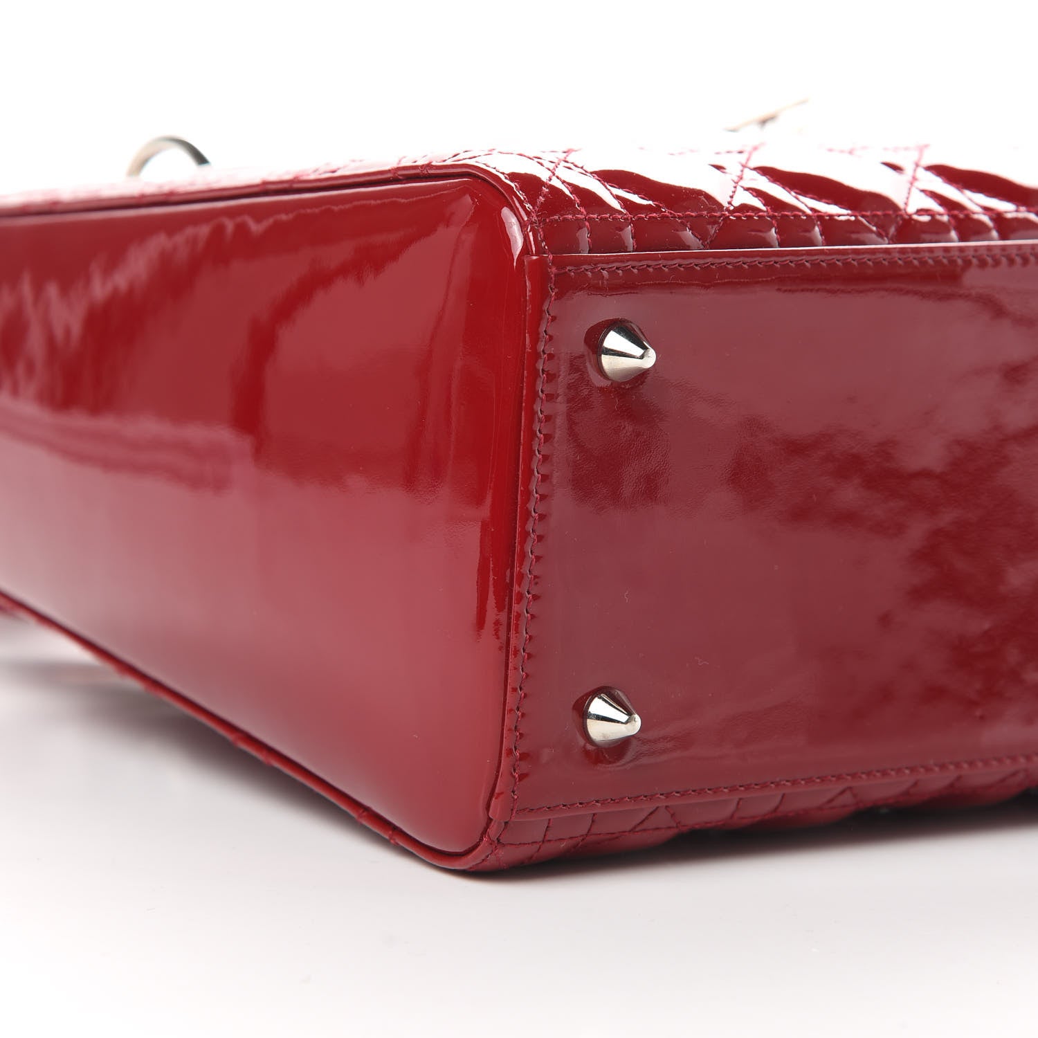 Christian Dior Patent Cannage Medium Lady Dior Red 9 of 10