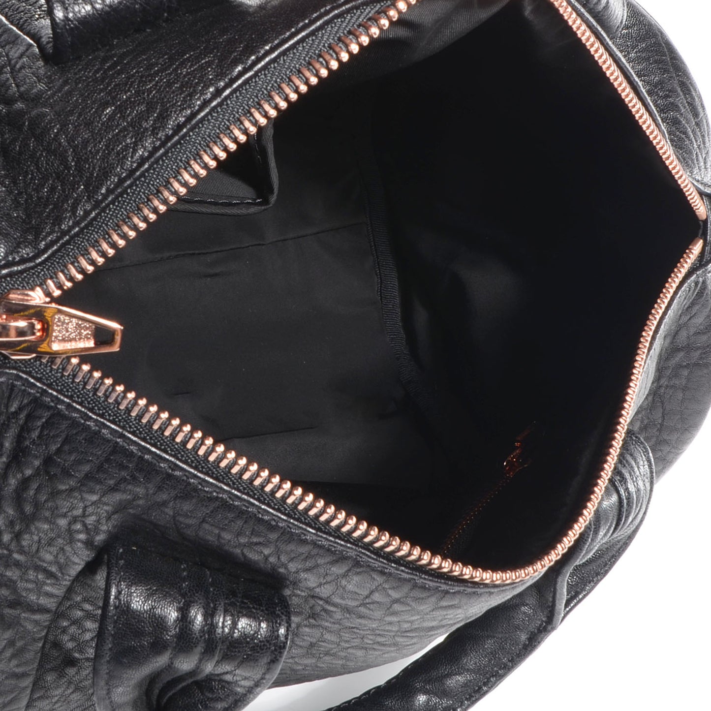 Pebbled Leather Rocco Black with Rose Gold Hardware