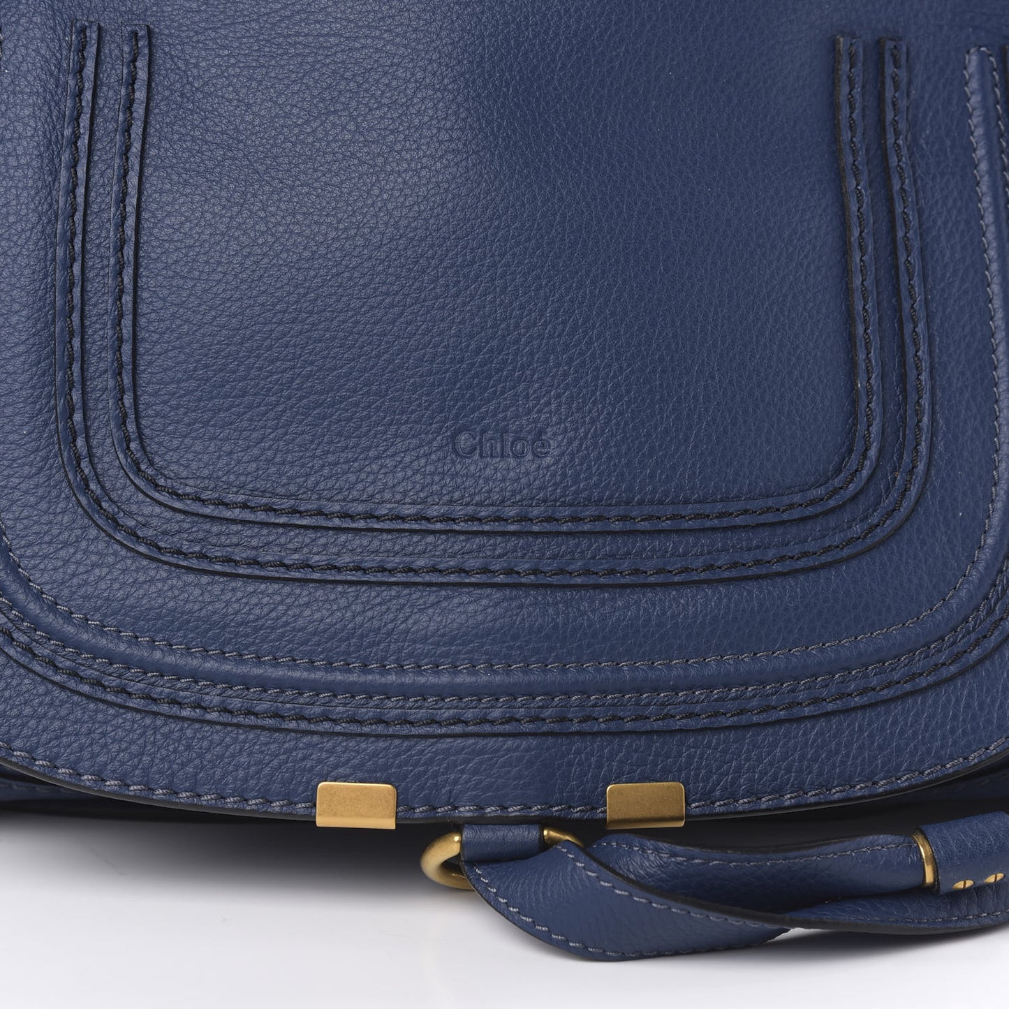 Calfskin Medium Marcie Satchel Royal Navy