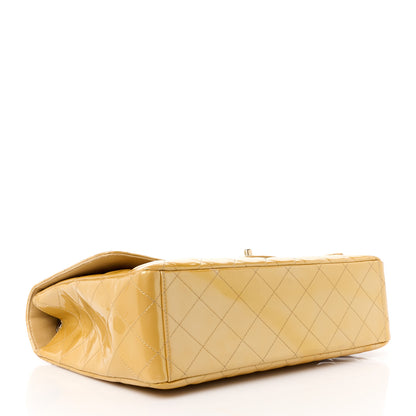 Chanel Metallic Patent Quilted Maxi Single Flap Beige 4 of 14