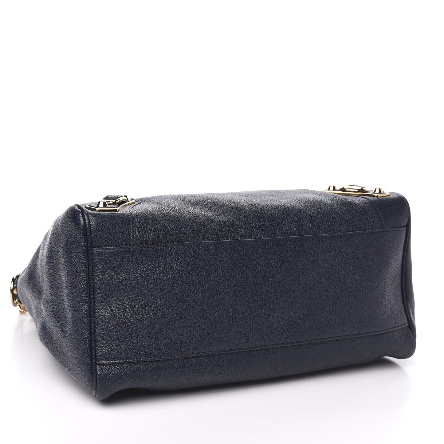 Chevre Gold Metallic Edge Hardware Velo Bleu Nuit Dark Sea
