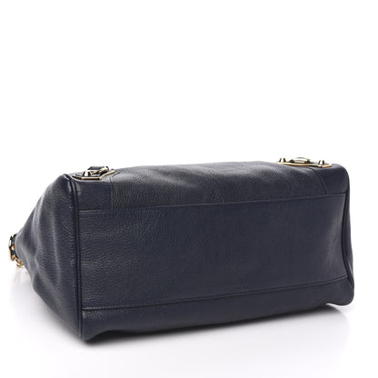 Balenciaga Chevre Gold Metallic Edge Hardware Velo Bleu Nuit Dark Sea 4 of 10