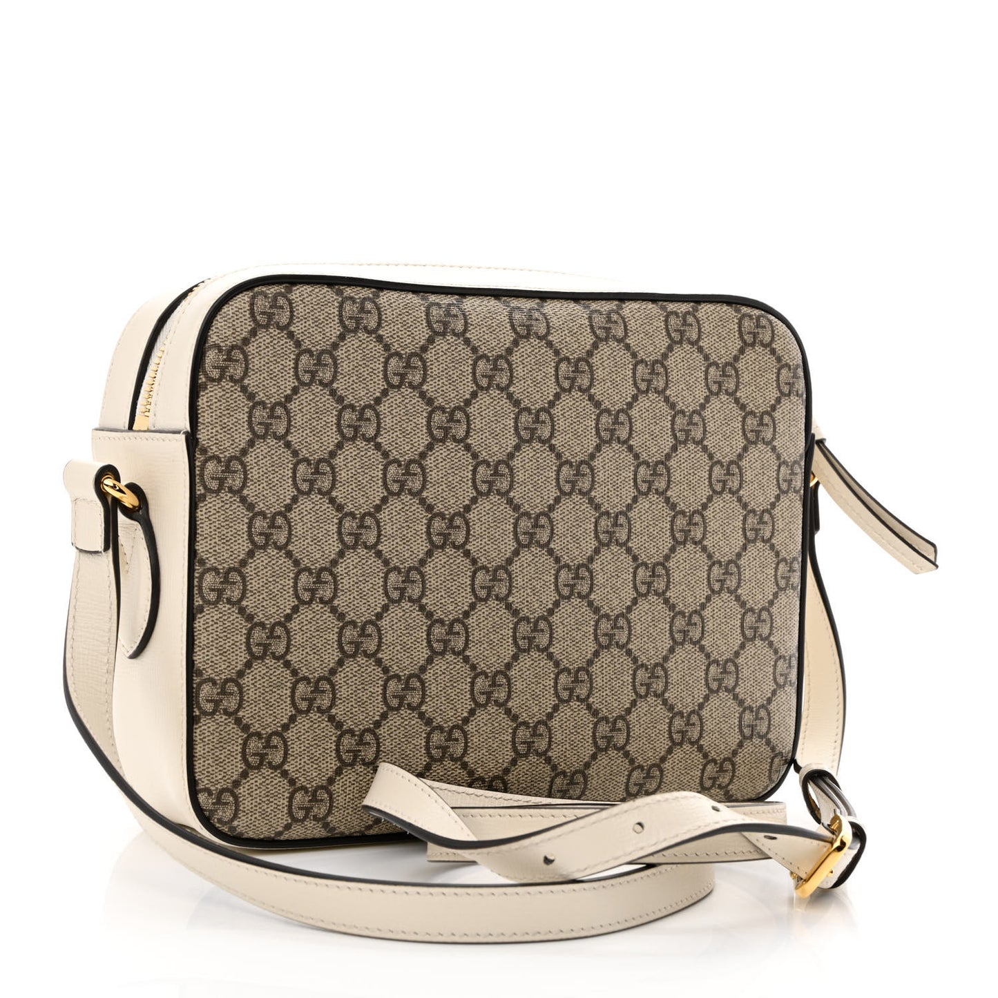 GG Supreme Monogram Small Horsebit 1955 Shoulder Bag Beige Mystic White