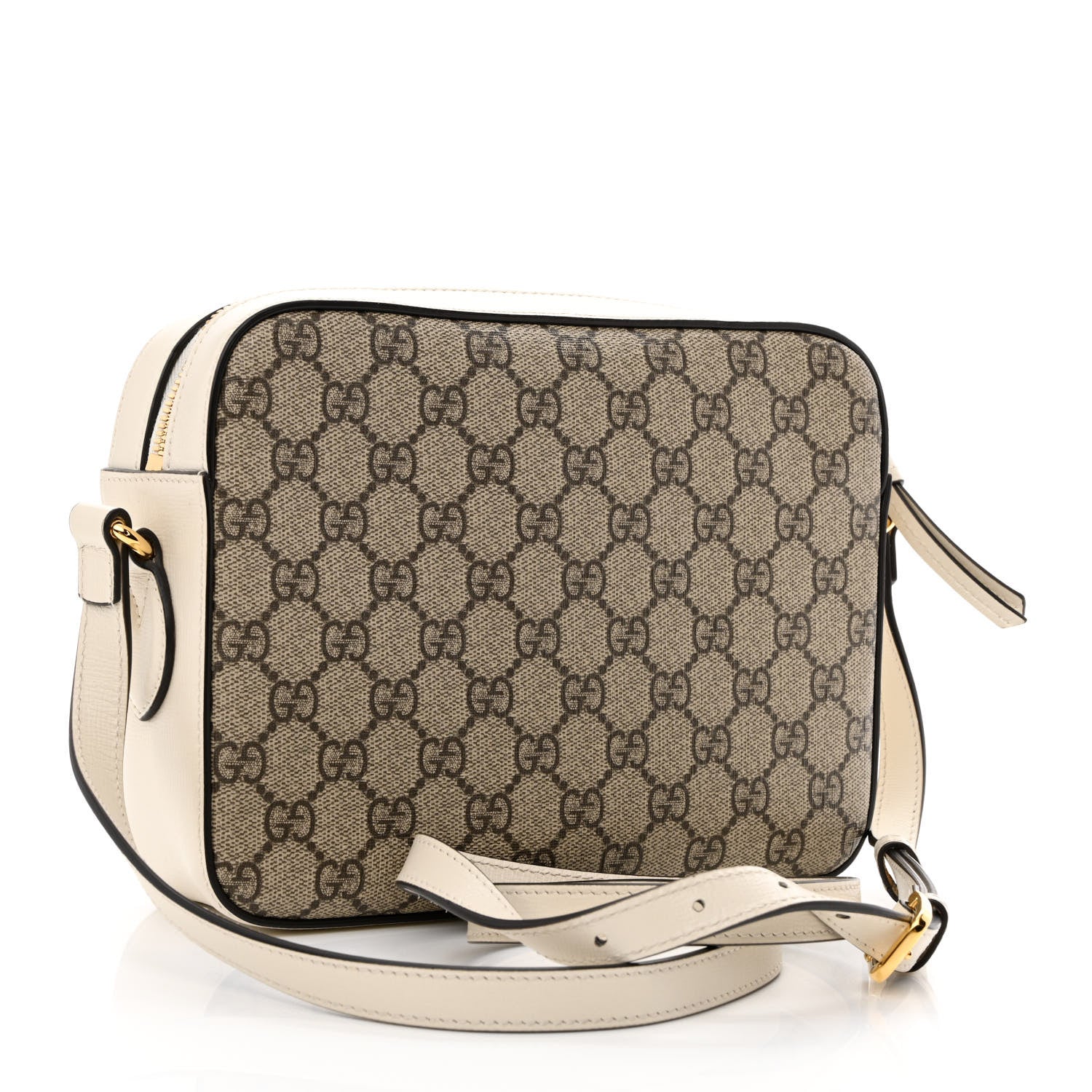 Gucci GG Supreme Monogram Small Horsebit 1955 Shoulder Bag Beige Mystic White 3 of 13