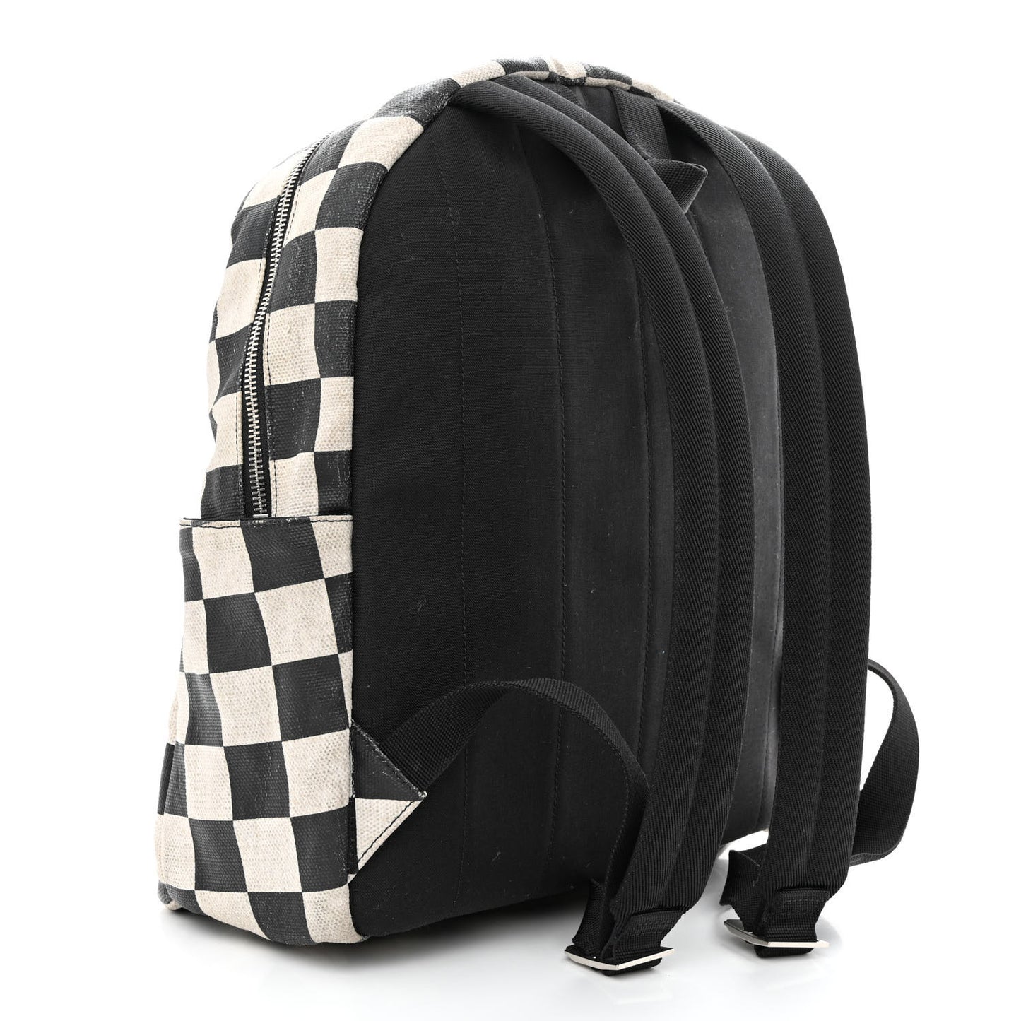 Calfskin Checked Print Nuxx Backpack Black White