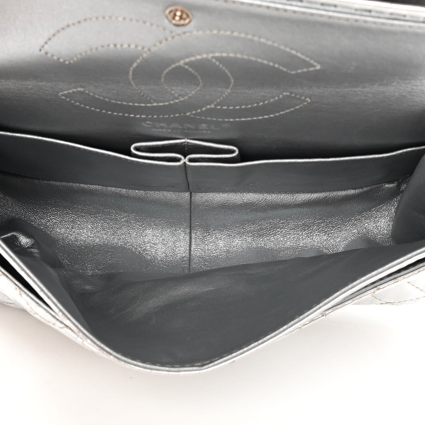 Metallic Striped Calfskin 2.55 Reissue 226 Flap Silver Silver