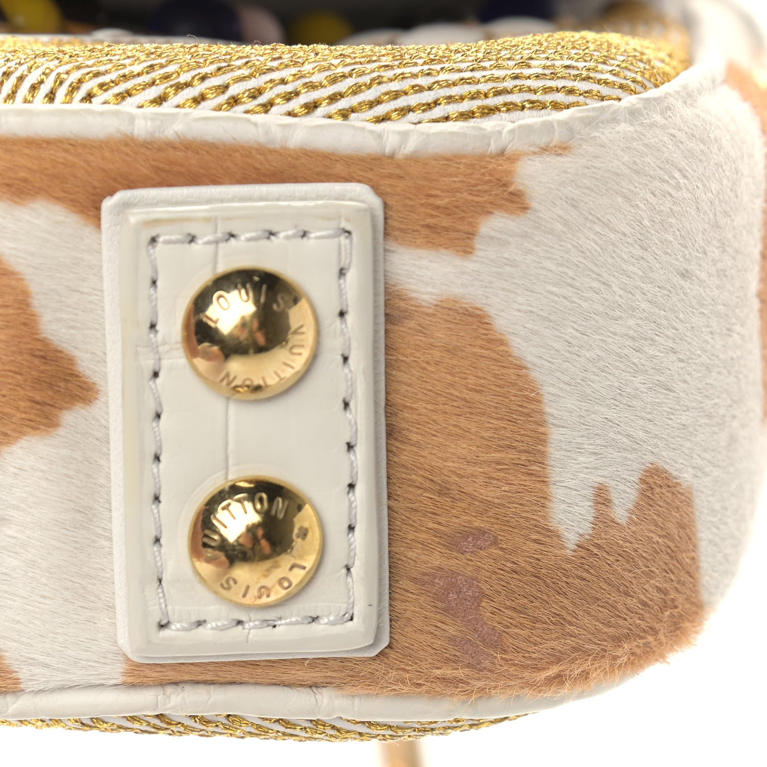 Louis Vuitton Calfskin Pony Hair Les Extraordinaires Tupelo PM White 10 of 14