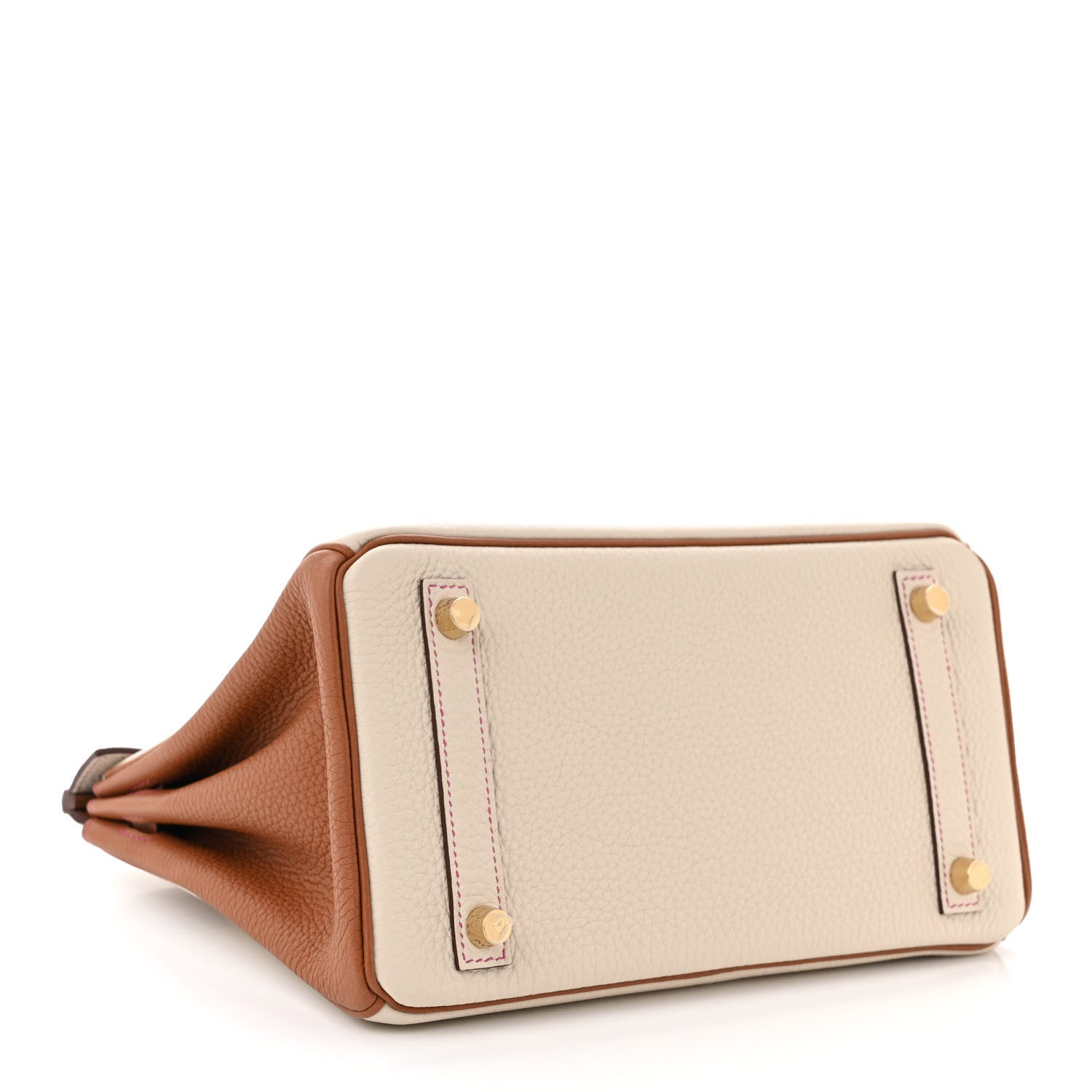 Hermes Togo Horseshoe Birkin 25 Craie Gold 4 of 11