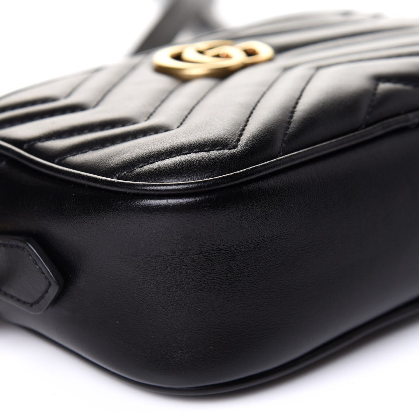 Calfskin Matelasse Mini GG Marmont Chain Shoulder Bag Black