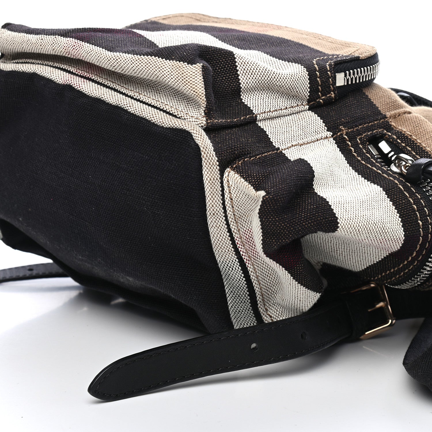 Burberry Canvas Mega Check Medium Rucksack Backpack Black 8 of 10