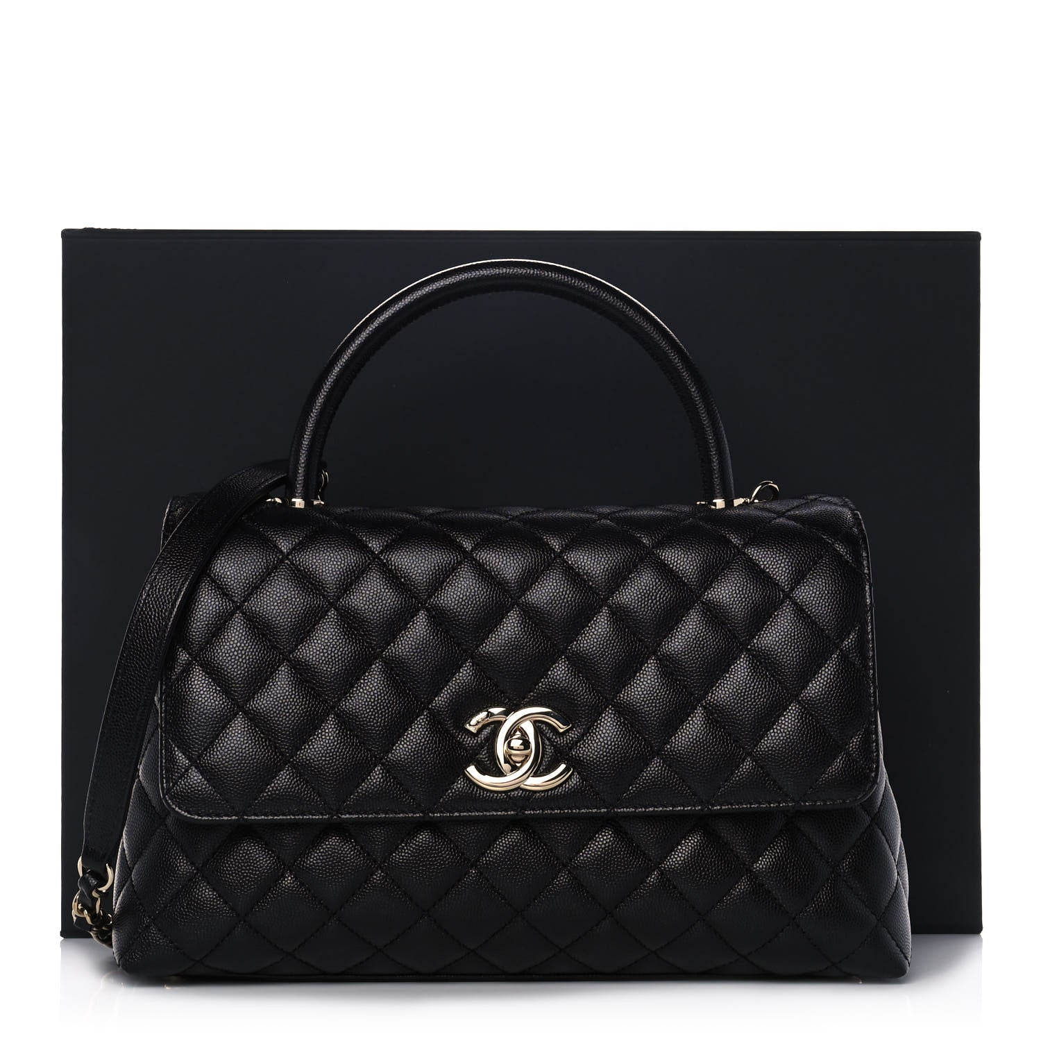 Chanel Caviar Quilted Small Coco Handle Flap Black 12 of 12