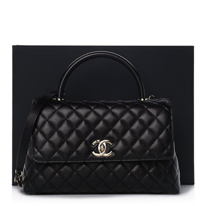 Chanel Caviar Quilted Small Coco Handle Flap Black 12 of 12