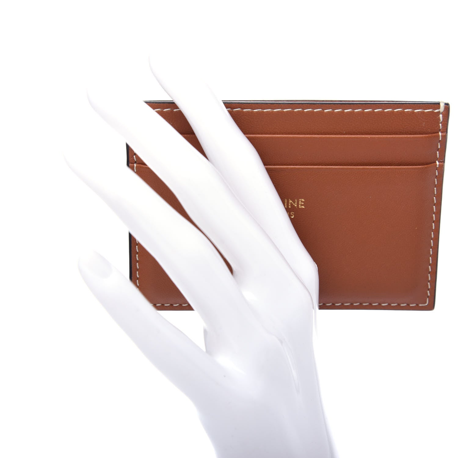 Celine Lambskin Card Holder Tan 2 of 6