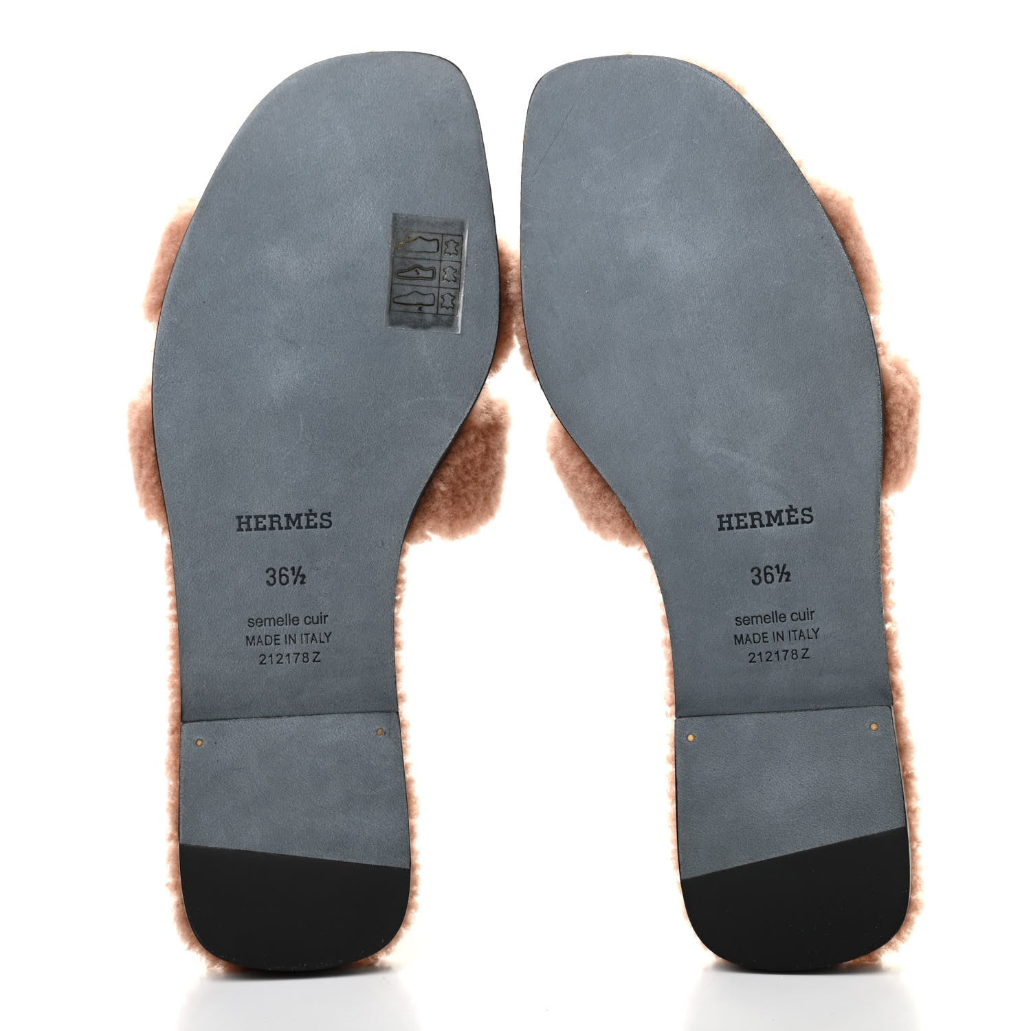 Hermes Woolskin Oran Sandals 36.5 Rose Aube 5 of 7