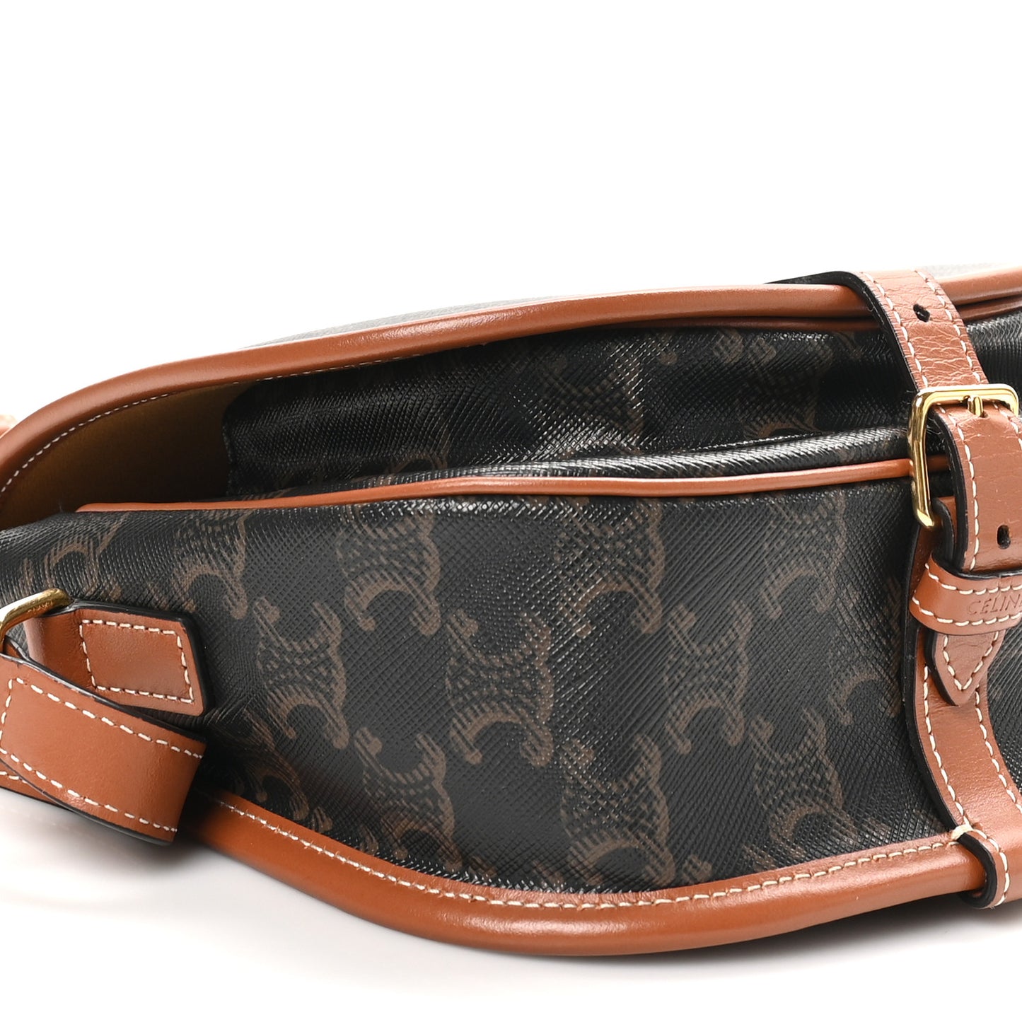 Triomphe Canvas Medium Folco Bag Tan
