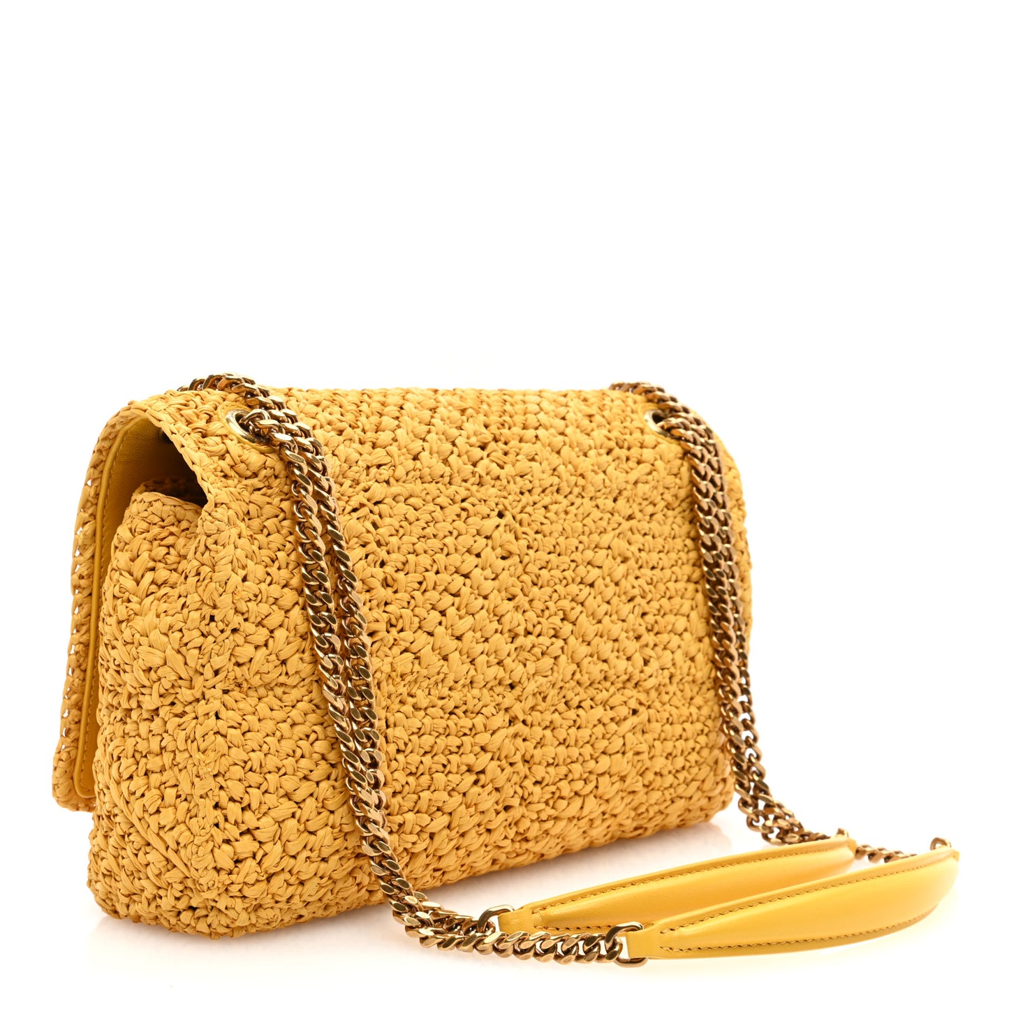 Raffia Monogram Medium Jamie Yellow