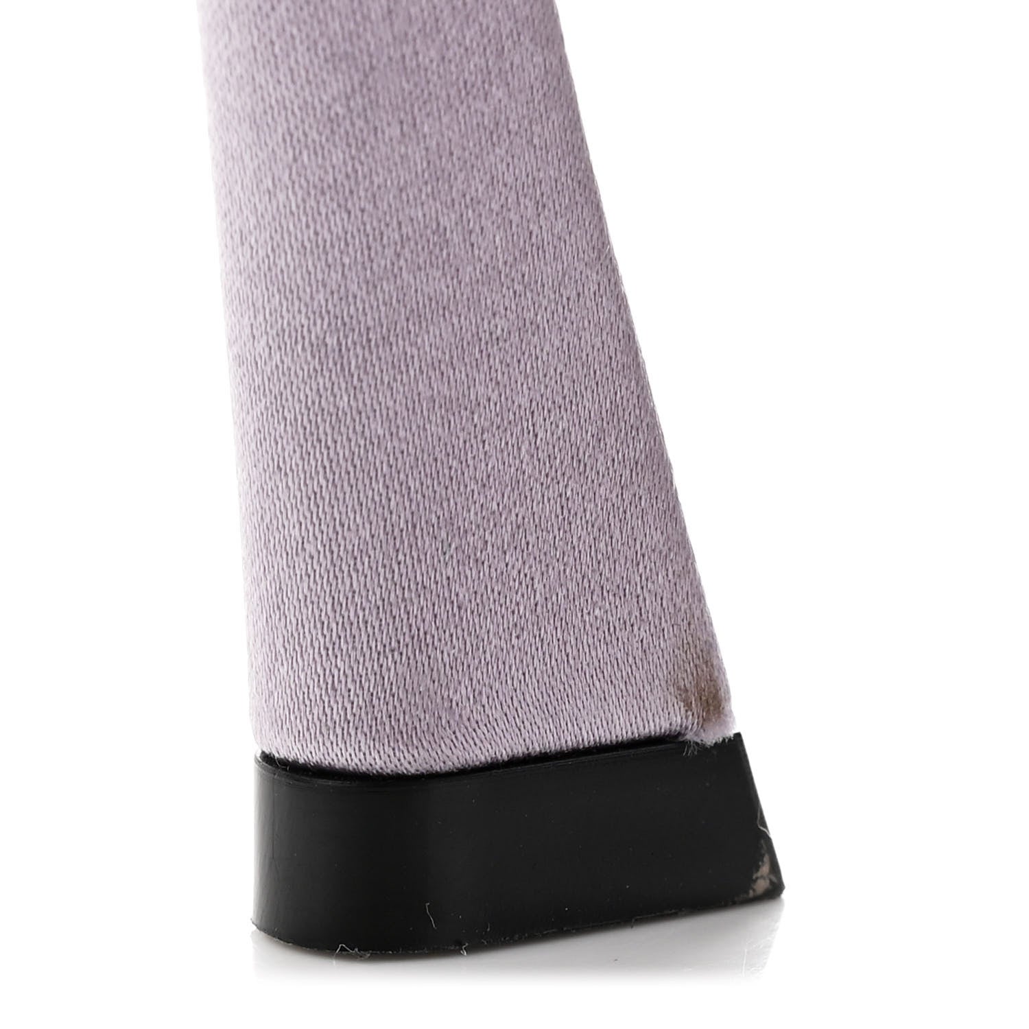 Saint Laurent Satin Feather Mae Mule Sandals 38 Soft Lila 10 of 15