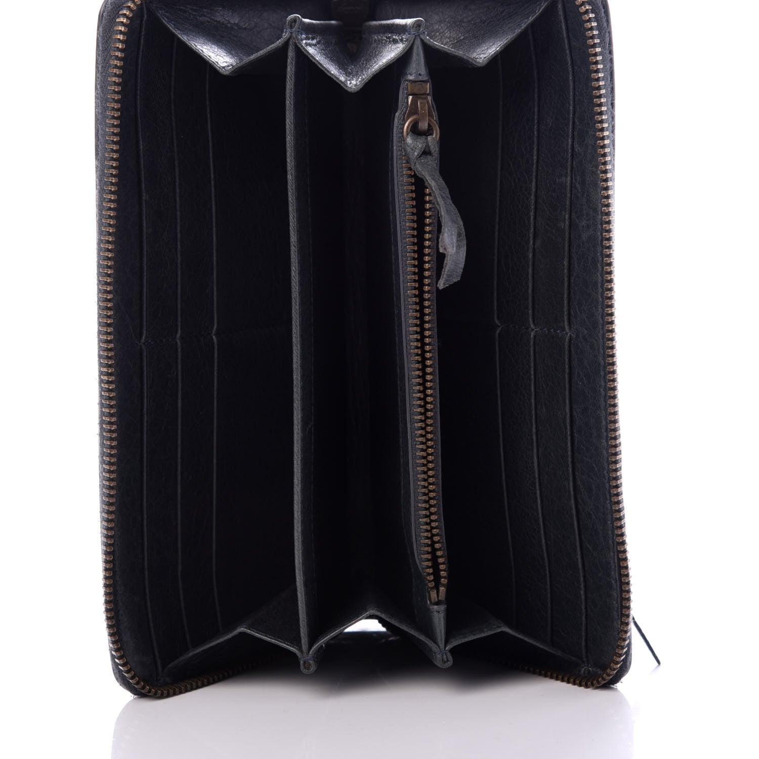 Balenciaga Agneau Classic Hardware Continental Zip Around Wallet Anthracite 5 of 6