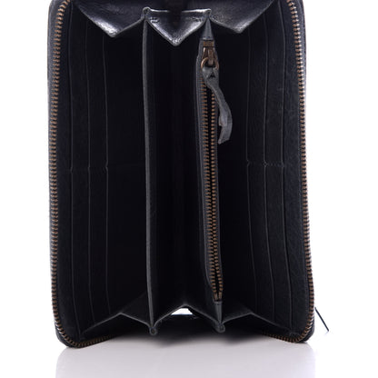 Balenciaga Agneau Classic Hardware Continental Zip Around Wallet Anthracite 5 of 6