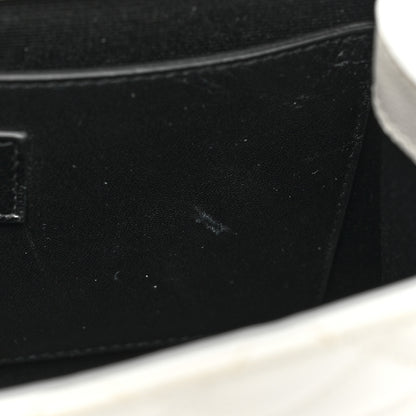 Saint Laurent Grain De Poudre Textured Mixed Matelasse Medium Triquilt Monogram Satchel White 9 of 20