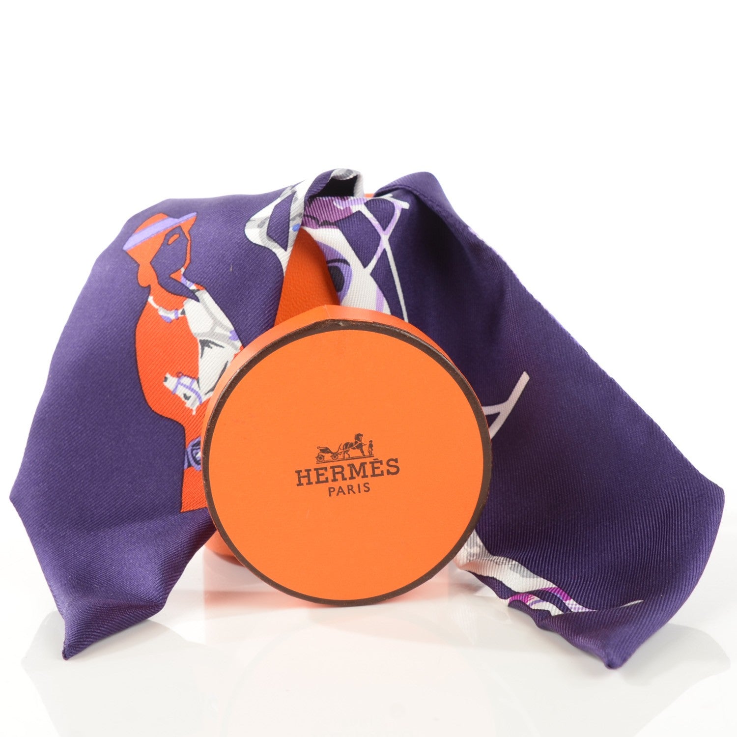 Hermes Silk Tout en Carre Twilly Violet Parme Potiron 3 of 5