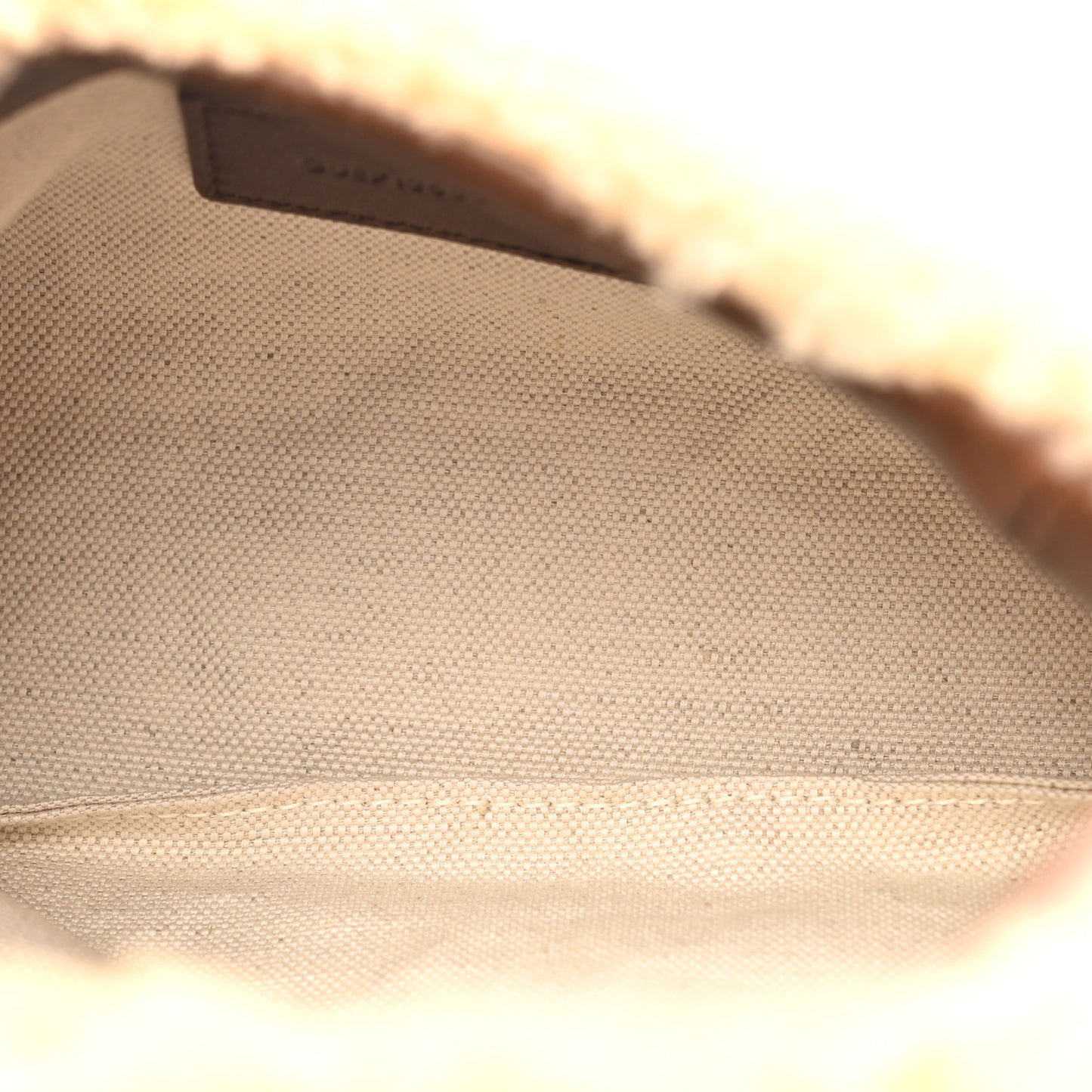 Shearling Quilted Monogram Loulou Puffer Pouch Clutch Natural Beige Brick