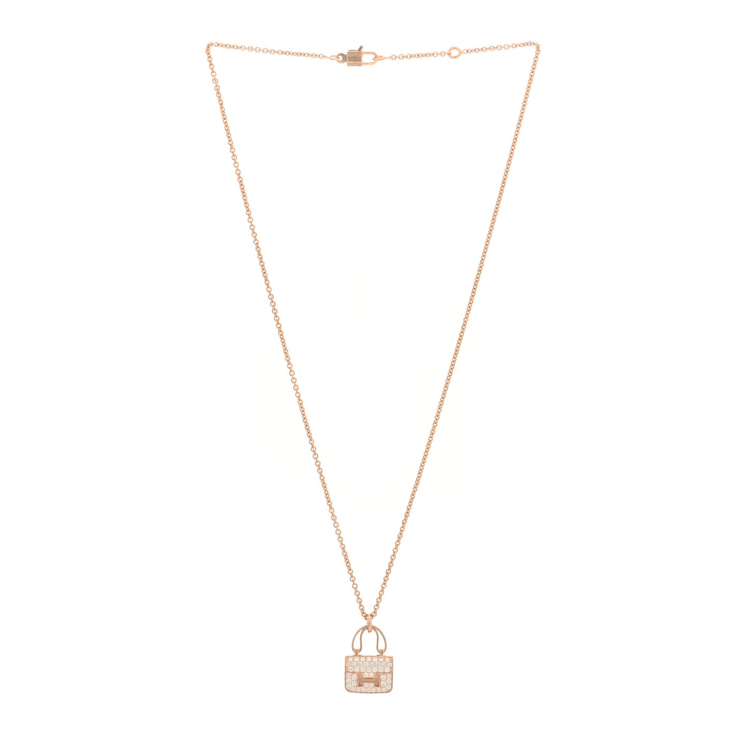 18K Rose Gold Diamond Constance Amulettes Pendant Necklace