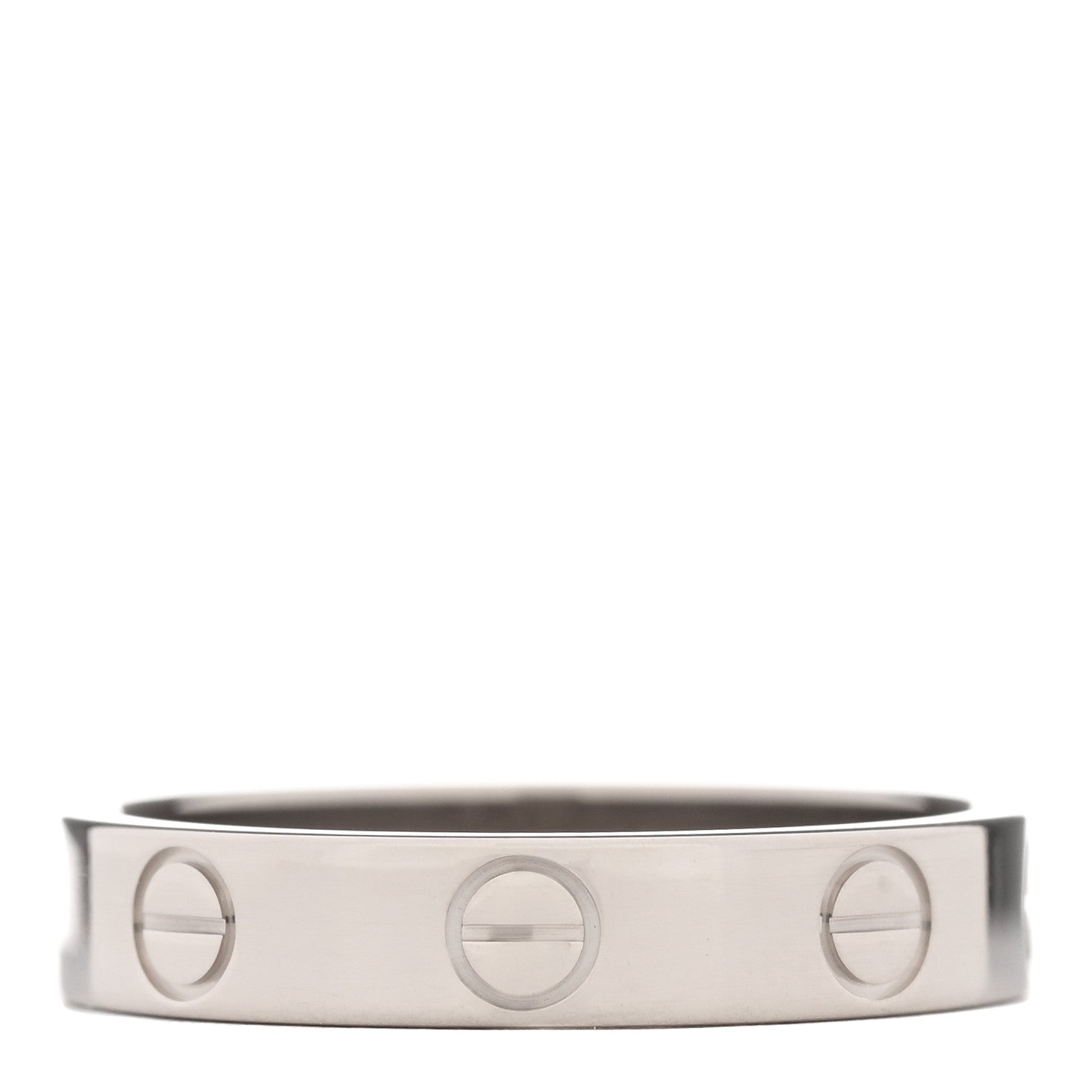 Cartier 18K White Gold 3.5mm LOVE Wedding Band Ring 51 5.75 3 of 5