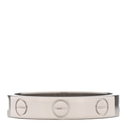 Cartier 18K White Gold 3.5mm LOVE Wedding Band Ring 51 5.75 3 of 5