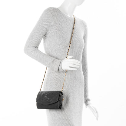 Chanel Caviar Timeless CC Wallet On Chain WOC Black 2 of 8