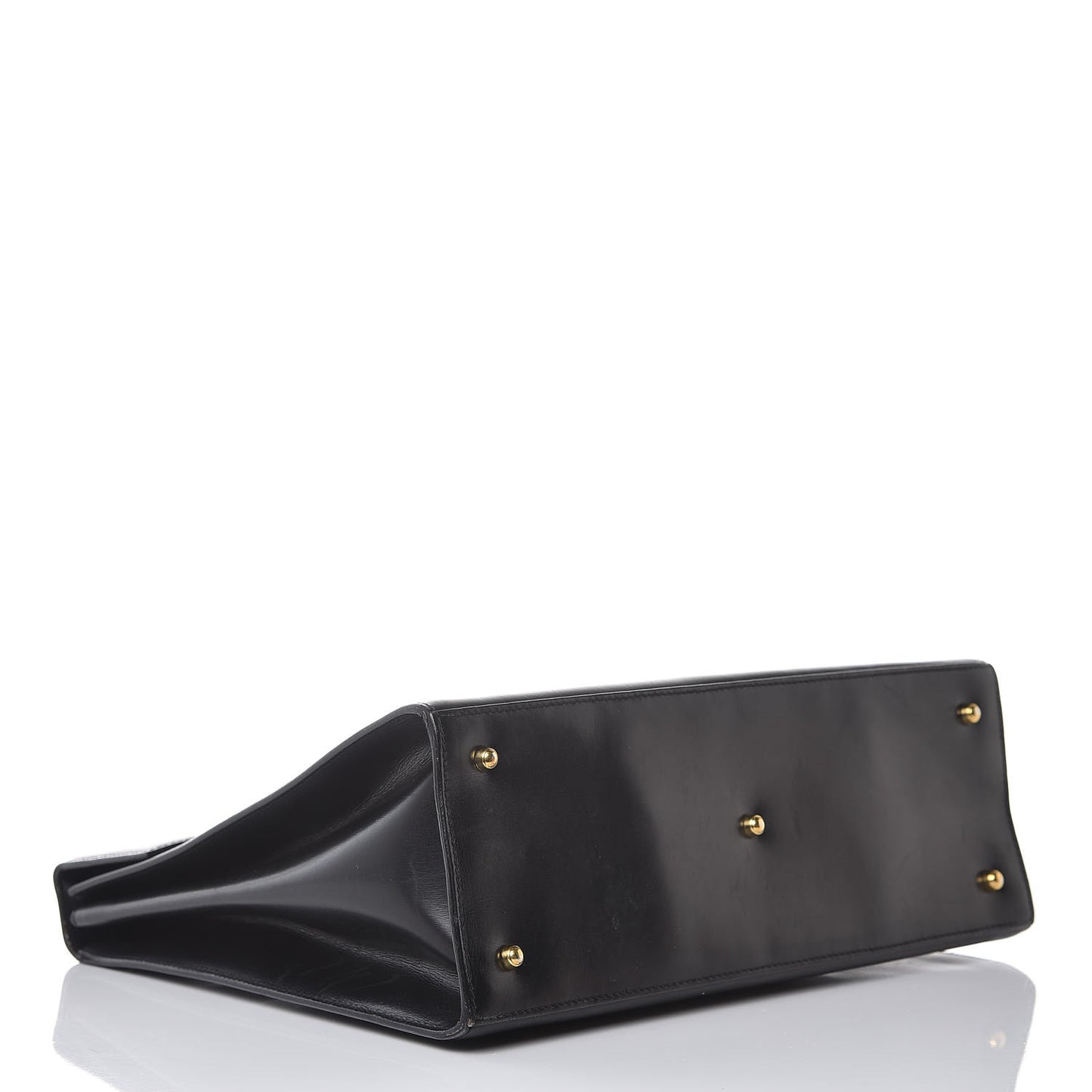 Regent Calfskin Lady Lock Top Handle Frame Bag Black