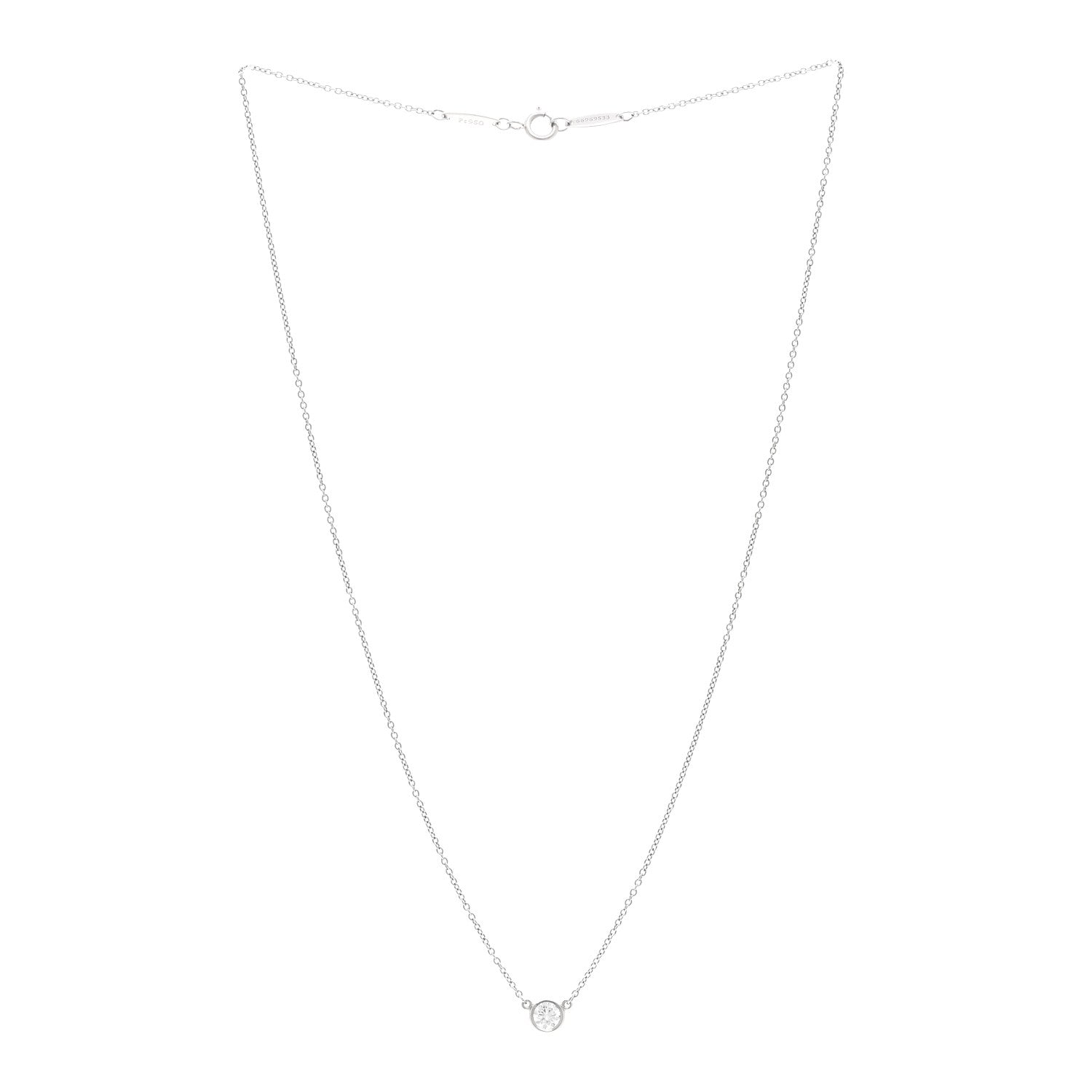 Tiffany Platinum Diamond .23ct Elsa Peretti Diamonds by the Yard Pendant Necklace 3 of 5