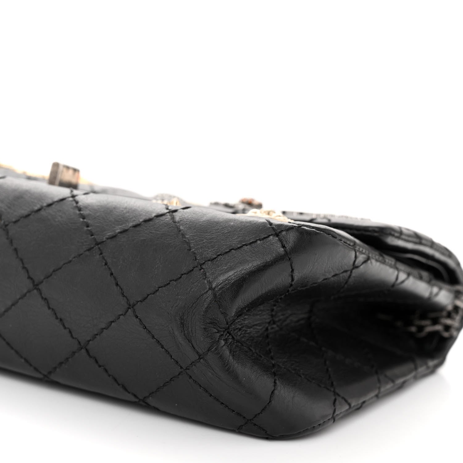 Chanel Aged Calfskin Lucky Charms 2.55 Reissue 225 Flap Black 9 of 11