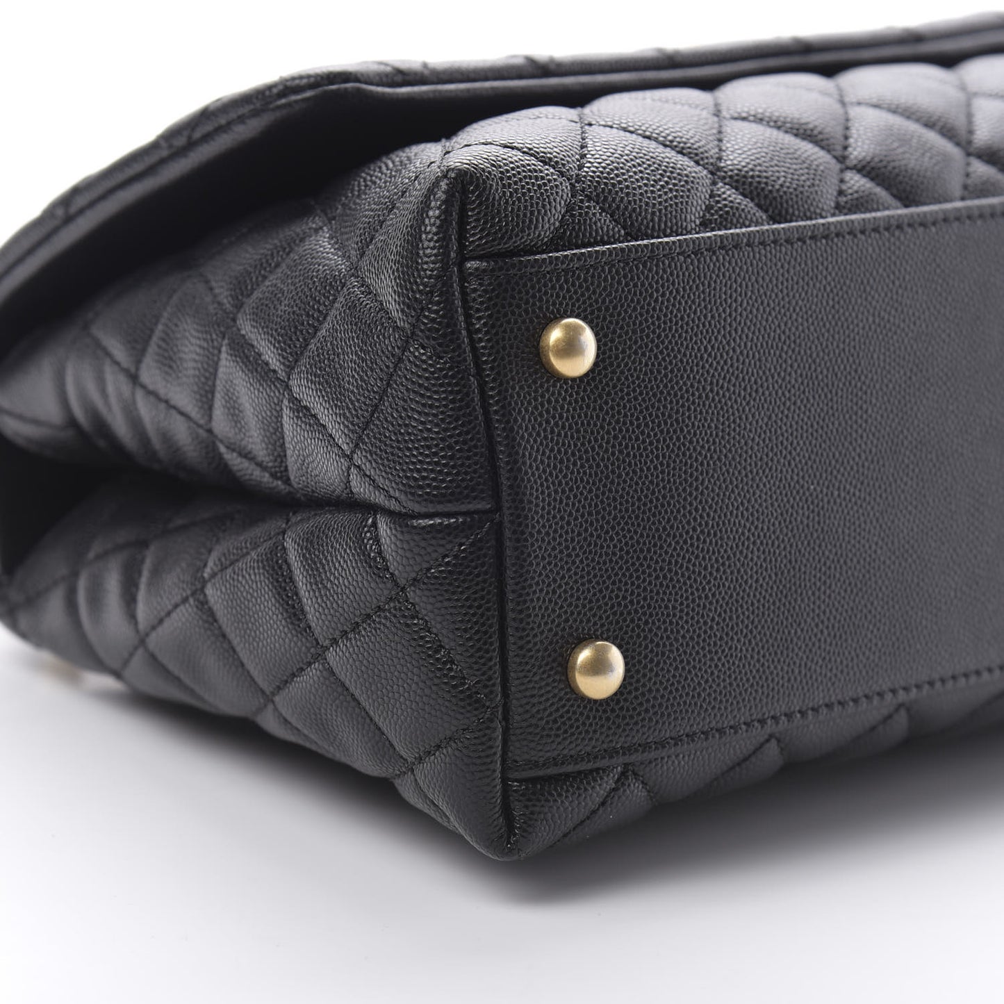 Caviar Quilted Small Coco Handle Flap Black