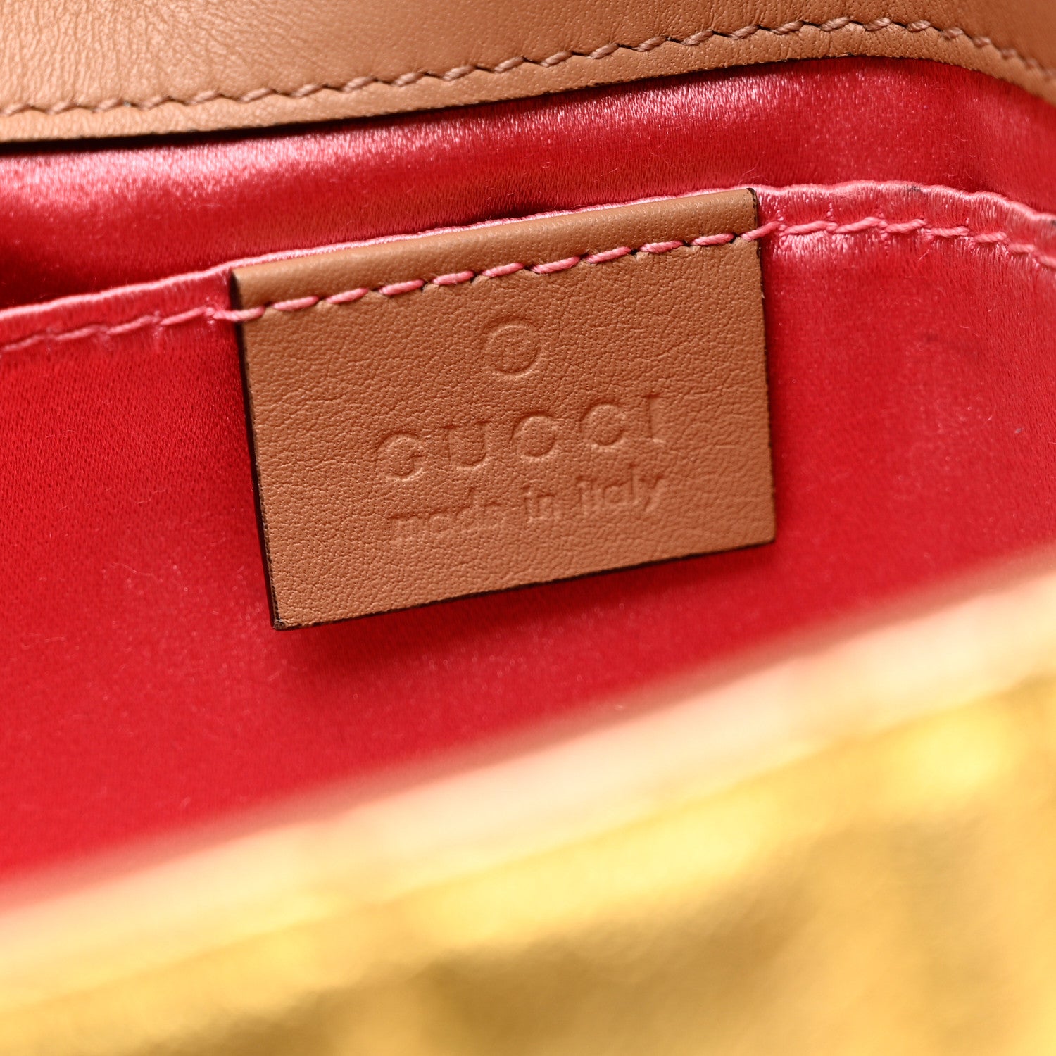 Gucci Metallic Calfskin Matelasse Studded Mini Pearly GG Marmont Shoulder Bag Gold 6 of 12